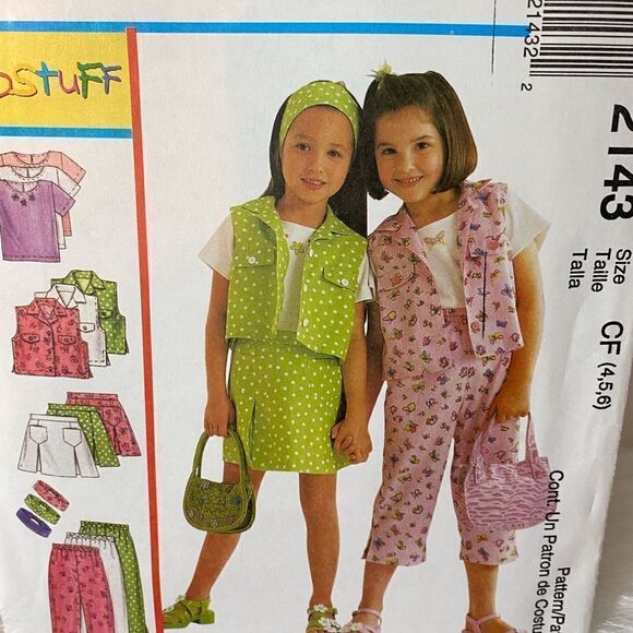 Easy McCall’s 2143 Sewing Pattern  4, 5, 6 or 6, 7, 8 For Little Girls Unused - Picture 1 of 4